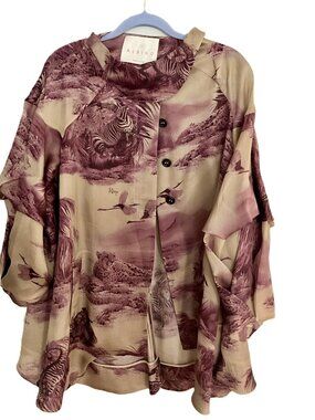 Albino Jacket 100% Silk Made in Italy Size IT 40